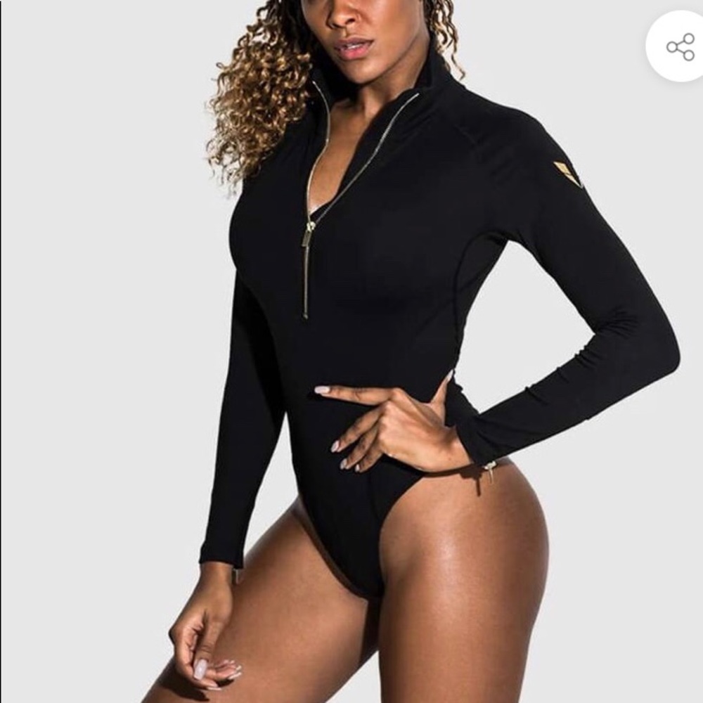 NWT Firm ABS long sleeve zip bodysuit